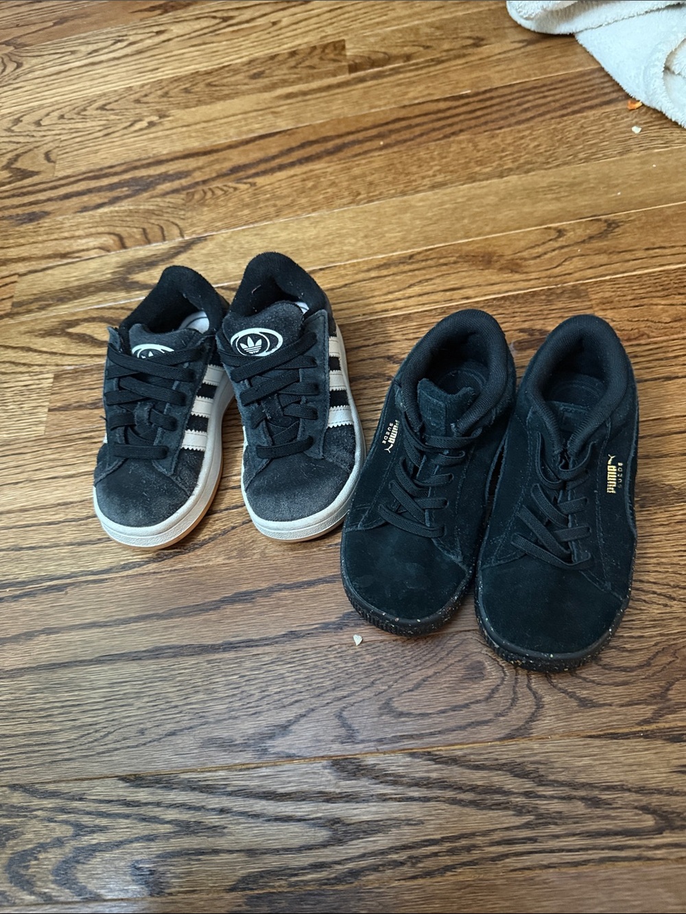 adidas and pumas Kids Black & White Sneakers